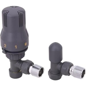 Anthracite Angled Thermostatic Radiator Valves 15mm - Warmehaus Anthracite Angled Thermostatic Radiator Valves 15mm - Warmehaus