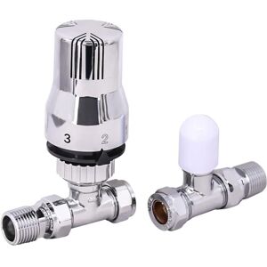 Chrome Straight Thermostatic Radiator Valves 15mm - Warmehaus Chrome Straight Thermostatic Radiator Valves 15mm - Warmehaus