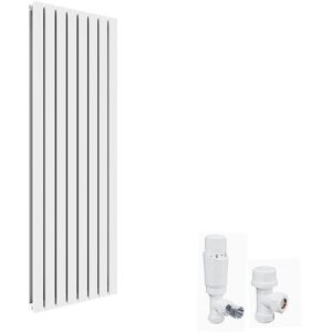 Elegant - 1800 x 608 mm Vertical Column Designer Radiator White Double Flat Panel Central Heating Radiators + White Thermostatic Radiator Valves Elegant - 1800 x 608 mm Vertical Column Designer Radiator White Double Flat Panel Central Heating Radiators + White Thermostatic Radiator Valves
