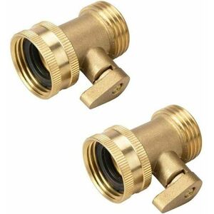 Groofoo - 2 Pack Brass Garden Hose Shut Off Valves, Heavy Duty Water Hose Connector Shut Off Ball Valve Hose Adapter Groofoo - 2 Pack Brass Garden Hose Shut Off Valves, Heavy Duty Water Hose Connector Shut Off Ball Valve Hose Adapter