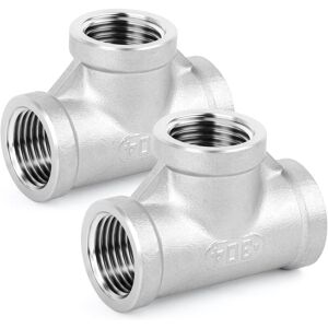 Memkey - 2 pieces of stainless steel T-pipe fittings, 3/4 inch bsp internal pipe fittings Memkey - 2 pieces of stainless steel T-pipe fittings, 3/4 inch bsp internal pipe fittings