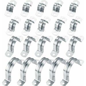 Hoopzi - 20 Pcs Pipe Strap Clamp, 304 Stainless Steel Saddle Clip, u Shaped Pipe Clamp, Tube Strap, Two Hole Tension Clips, Hose Clam Clips, M16 Hoopzi - 20 Pcs Pipe Strap Clamp, 304 Stainless Steel Saddle Clip, u Shaped Pipe Clamp, Tube Strap, Two Hole Tension Clips, Hose Clam Clips, M16