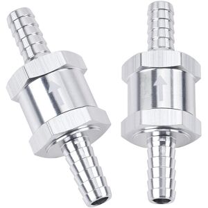LINGHHANG 2pcs 3/8" 10mm Fuel Line One Way Check Valve Non Return Diesel Aluminum Silver LINGHHANG 2pcs 3/8" 10mm Fuel Line One Way Check Valve Non Return Diesel Aluminum Silver