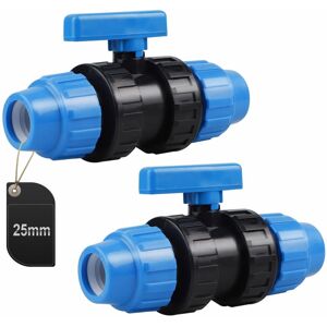 BEIJIYI 2pcs PP Water Pipe Connector, PE Pipe Connector, 25mm (Blue) BEIJIYI 2pcs PP Water Pipe Connector, PE Pipe Connector, 25mm (Blue)