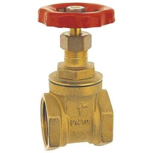 Ferro - 3/4' Inch bsp Strong Brass Sluice Gate Valve Water Stop with Red Head Handle Ferro - 3/4' Inch bsp Strong Brass Sluice Gate Valve Water Stop with Red Head Handle