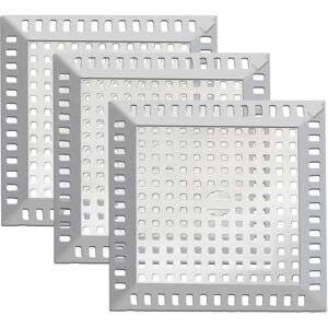 Cyslmuk - 3 Pieces Shower Hair Filter Square Stainless Steel Shower Drain Filter Drain Protector 120 x 120 mm Shower Drain Hair Catcher Suitable for Cyslmuk - 3 Pieces Shower Hair Filter Square Stainless Steel Shower Drain Filter Drain Protector 120 x 120 mm Shower Drain Hair Catcher Suitable for