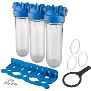 ATLAS FILTRI 3 Stage 10" Inline Water Filter System Housing 3/4" Ports With Wall Bracket And Key ATLAS FILTRI 3 Stage 10" Inline Water Filter System Housing 3/4" Ports With Wall Bracket And Key