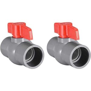 TEHTUY 40mm PVC ball valve for water supply pipe, slide connection, grey, 2 pieces TEHTUY 40mm PVC ball valve for water supply pipe, slide connection, grey, 2 pieces