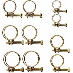 SNQ 50 PCS Double Adjustable Pipe Clamps, Double Wire Pipe Clips, Steel Wire Tube Pipe Clamp Screw Assortment Kit SNQ 50 PCS Double Adjustable Pipe Clamps, Double Wire Pipe Clips, Steel Wire Tube Pipe Clamp Screw Assortment Kit