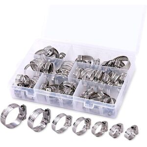 ANPVIZ 8-38 mm Adjustable Stainless Steel Worm Gear Hose Clamp Assortment, 7 Sizes, Fuel Line Clamps for Plumbing Pipes, Fuel Lines, 60-Pack ANPVIZ 8-38 mm Adjustable Stainless Steel Worm Gear Hose Clamp Assortment, 7 Sizes, Fuel Line Clamps for Plumbing Pipes, Fuel Lines, 60-Pack