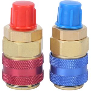 TEHTUY Air conditioning quick coupler connector brass adapters for R134A high low red blue side TEHTUY Air conditioning quick coupler connector brass adapters for R134A high low red blue side