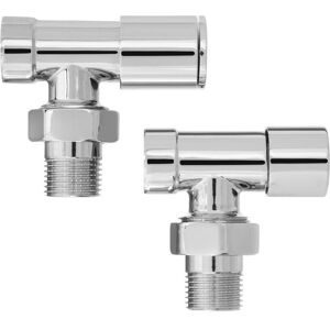 INVENA Angled Chrome Radiator Valves Set Pack 1/2' bsp 15mm Inlet + Lockshield INVENA Angled Chrome Radiator Valves Set Pack 1/2' bsp 15mm Inlet + Lockshield