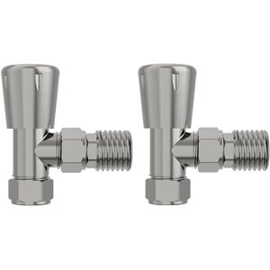 NRG - Angled Lockshield Radiator Valves Set 15mm x 1/2' Twin Pack Satin Nickel NRG - Angled Lockshield Radiator Valves Set 15mm x 1/2' Twin Pack Satin Nickel