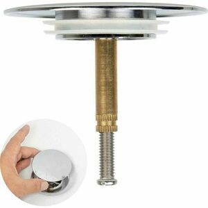 Mumu - Bath plug, ø 70 mm, with double seal, height-adjustable, universal bath plug, wash basin fitting, hardened brass with chrome finish, stainless Mumu - Bath plug, ø 70 mm, with double seal, height-adjustable, universal bath plug, wash basin fitting, hardened brass with chrome finish, stainless
