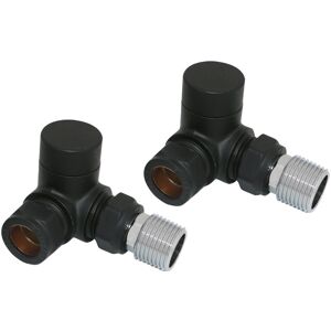 NRG - Black Heated Tower Rail Radiator Corner Lockshield Valves Brass 1/2' x 15mm -Twin Pack NRG - Black Heated Tower Rail Radiator Corner Lockshield Valves Brass 1/2' x 15mm -Twin Pack