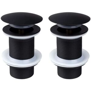 WOIYIC Black Sink Plug Without Overflow, 2 Pieces Universal Black Pop Up Sink Plug, Waste Plug Without Overflow, Waste Plug Without Overflow, Automatic Pop WOIYIC Black Sink Plug Without Overflow, 2 Pieces Universal Black Pop Up Sink Plug, Waste Plug Without Overflow, Waste Plug Without Overflow, Automatic Pop