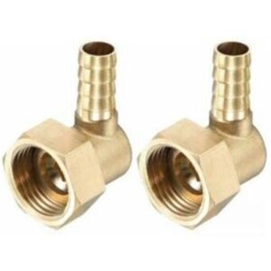 TORMATOR Brass Barbed Hose Elbow Fitting 10mm x G1/2 Female Hose Connector with Swivel Nut for Water, Fuel, and Air - Pack of 2 TORMATOR Brass Barbed Hose Elbow Fitting 10mm x G1/2 Female Hose Connector with Swivel Nut for Water, Fuel, and Air - Pack of 2