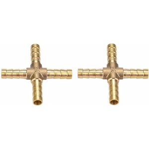 SNQ Brass Cross Fittings, 4 Way Hose Connectors with Tips, Air, Water, Fuel, Oil and Petrol Connectors for Pipe Connection (6mm) SNQ Brass Cross Fittings, 4 Way Hose Connectors with Tips, Air, Water, Fuel, Oil and Petrol Connectors for Pipe Connection (6mm)