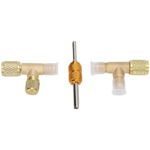 TEHTUY Brass T-adapter for 1/4" valves, quick-connect fitting, T-fittings for vacuum gauge, R22, R12, R134 refrigerant TEHTUY Brass T-adapter for 1/4" valves, quick-connect fitting, T-fittings for vacuum gauge, R22, R12, R134 refrigerant