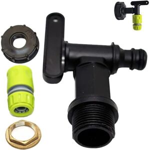 TEHTUY Butt tap with IBC tank adapter S60x6, G3/4"BSP thread, barrel tap, pressure connector, tank hose fitting (with quick connector) TEHTUY Butt tap with IBC tank adapter S60x6, G3/4"BSP thread, barrel tap, pressure connector, tank hose fitting (with quick connector)