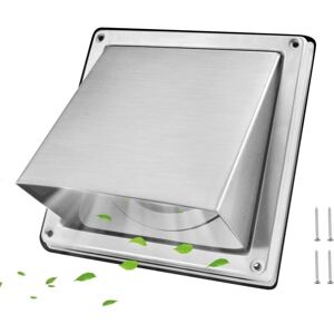 Ccykxa - 100mm Square Stainless Steel Ventilation Grille Air Vent Cover with Non-Return Valve Prevent Insects and Birds from Entering the Grille and Ccykxa - 100mm Square Stainless Steel Ventilation Grille Air Vent Cover with Non-Return Valve Prevent Insects and Birds from Entering the Grille and
