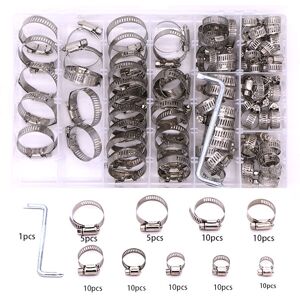 81Pcs/8-38mm Adjustable Hose Clamps, Hose Clips, Stainless Steel Hose Clamps, Hose Clips for Automotive Tube, Swimming Pool - Ccykxa 81Pcs/8-38mm Adjustable Hose Clamps, Hose Clips, Stainless Steel Hose Clamps, Hose Clips for Automotive Tube, Swimming Pool - Ccykxa