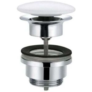 SJQKA Ceramic Pop-Up Drain Valve Drain Fitting 1 1/4 Inch Brass Valve Drain Round Ceramic Lid with Overflow for Washbasin / Sink White SJQKA Ceramic Pop-Up Drain Valve Drain Fitting 1 1/4 Inch Brass Valve Drain Round Ceramic Lid with Overflow for Washbasin / Sink White