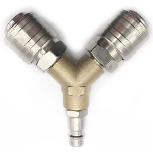 SNQ Compressed air distributor, 1/4" compressed air connection, 3-way compressed air distributor with external thread quick coupling and Y-distributor SNQ Compressed air distributor, 1/4" compressed air connection, 3-way compressed air distributor with external thread quick coupling and Y-distributor