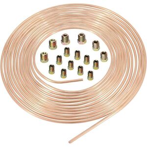 SNQ Copper Coated Brake Hose 25ft/7.62m Ø 4.75mm, 3/16" Replacement Brake Line Kit, Auto Brake Fuel Line Tube for Automobiles with 16 Fittings SNQ Copper Coated Brake Hose 25ft/7.62m Ø 4.75mm, 3/16" Replacement Brake Line Kit, Auto Brake Fuel Line Tube for Automobiles with 16 Fittings