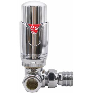 NRG - Corner Thermostatic Towel Rail Radiator Valve 15mm Central Heating Taps Chrome NRG - Corner Thermostatic Towel Rail Radiator Valve 15mm Central Heating Taps Chrome