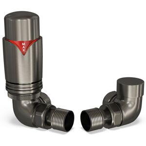UK RADIATORS Derry Bold - Pewter Thermostatic Radiator Valve & Lockshield Corner 10mm UK RADIATORS Derry Bold - Pewter Thermostatic Radiator Valve & Lockshield Corner 10mm