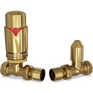 UK RADIATORS Derry Bold - Polished Brass Thermostatic Radiator Valve & Lockshield Straight 8mm UK RADIATORS Derry Bold - Polished Brass Thermostatic Radiator Valve & Lockshield Straight 8mm