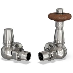 UK RADIATORS Derry Traditional - Chrome Thermostatic Radiator Valve & Lockshield Corner 15mm UK RADIATORS Derry Traditional - Chrome Thermostatic Radiator Valve & Lockshield Corner 15mm