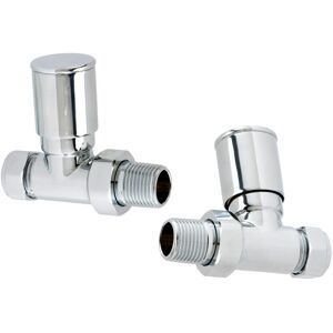 WARMEHAUS Designer Radiator 15mm Manual Chrome Straight Valves Pair WARMEHAUS Designer Radiator 15mm Manual Chrome Straight Valves Pair