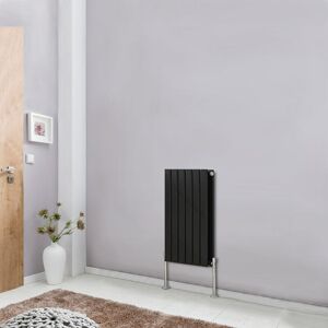 NRG - Designer Radiator Flat Panel Central Heating Rads Black Horizontal Double 600x408mm NRG - Designer Radiator Flat Panel Central Heating Rads Black Horizontal Double 600x408mm