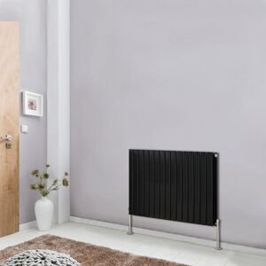 NRG - Designer Radiator Flat Panel Central Heating Rads Black Horizontal Double 600x1020mm NRG - Designer Radiator Flat Panel Central Heating Rads Black Horizontal Double 600x1020mm