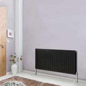 NRG - Designer Radiator Flat Panel Central Heating Rads Black Horizontal Double 600x1428mm NRG - Designer Radiator Flat Panel Central Heating Rads Black Horizontal Double 600x1428mm