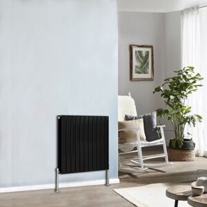 NRG - Designer Radiator Flat Panel Central Heating Rads Black Horizontal Double 600x748mm NRG - Designer Radiator Flat Panel Central Heating Rads Black Horizontal Double 600x748mm