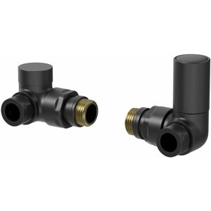 Corner Black Radiator Valve Pack - 15mm - Duratherm Corner Black Radiator Valve Pack - 15mm - Duratherm