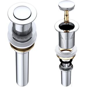 Durovin Bathrooms - Push Pop Up Basin Waste Plug - Unslotted Suitable for Sink Without Overflow - Rising Round Ceramic Push Button Durovin Bathrooms - Push Pop Up Basin Waste Plug - Unslotted Suitable for Sink Without Overflow - Rising Round Ceramic Push Button