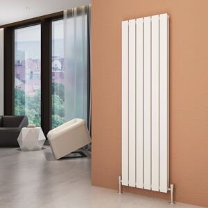 Elegant - 1600x456mm Vertical Designer Double Flat Panel Column Radiator White Central Heating with White Thermostatic Radiator Valves Elegant - 1600x456mm Vertical Designer Double Flat Panel Column Radiator White Central Heating with White Thermostatic Radiator Valves