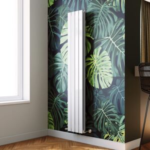 ELEGANT 1800 x 300 mm White Modern Double Flat Panel Designer Radiator Vertical Rads Compatible With All Heating Systems + Anthracite Thermostatic ELEGANT 1800 x 300 mm White Modern Double Flat Panel Designer Radiator Vertical Rads Compatible With All Heating Systems + Anthracite Thermostatic