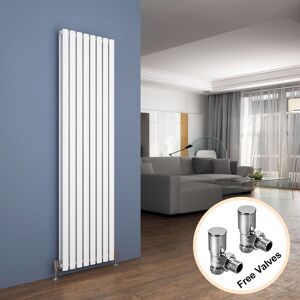 Elegant - 1800 x 480 mm White Vertical Column Radiator Low Carbon Steel Radiator Double Single Panel Designer Radiator + Chrome Angled Radiator Valves Elegant - 1800 x 480 mm White Vertical Column Radiator Low Carbon Steel Radiator Double Single Panel Designer Radiator + Chrome Angled Radiator Valves