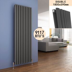 Elegant - 1800 x 590 mm Vertical Column Designer Radiator Double Oval Panel Anthracite Central Heating Radiators Elegant - 1800 x 590 mm Vertical Column Designer Radiator Double Oval Panel Anthracite Central Heating Radiators