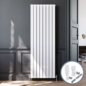 Elegant - 1800 x 608 mm White Designer Vertical Rads Modern Double Column Radiators Bathroom Flat Panel + Thermostatic Radiator Valves Elegant - 1800 x 608 mm White Designer Vertical Rads Modern Double Column Radiators Bathroom Flat Panel + Thermostatic Radiator Valves