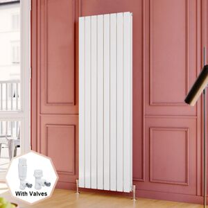Elegant - 1800 x 608 mm White Double Vertical Column Radiators Tall Upright Central Heating Radiators + White Thermostatic Radiator Valves Elegant - 1800 x 608 mm White Double Vertical Column Radiators Tall Upright Central Heating Radiators + White Thermostatic Radiator Valves