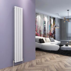 ELEGANT 1800x304mm Designer Vertical Radiator Double Flat Panel White Column Central Heating with Chrome Thermostatic Radiator Valves ELEGANT 1800x304mm Designer Vertical Radiator Double Flat Panel White Column Central Heating with Chrome Thermostatic Radiator Valves