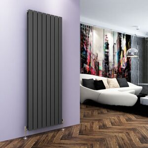 Elegant - 1800x608mm Anthracite Vertical Radiator Double Flat Panel Designer Radiator Central Heating with Chrome Thermostatic Radiator Valves Elegant - 1800x608mm Anthracite Vertical Radiator Double Flat Panel Designer Radiator Central Heating with Chrome Thermostatic Radiator Valves