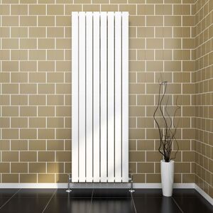 Elegant - 1800x608mm Designer Vertical Radiator Double Flat Panel White Column Central Heating with Chrome Thermostatic Radiator Valves Elegant - 1800x608mm Designer Vertical Radiator Double Flat Panel White Column Central Heating with Chrome Thermostatic Radiator Valves