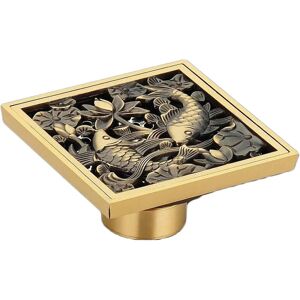 Gotrays - Floor Drain, Drain Protectors, Brass Shower Drain Protector, Euro Retro Floor Drain Hair Catcher Filter, Anti-Odor Square Floor Drain Gotrays - Floor Drain, Drain Protectors, Brass Shower Drain Protector, Euro Retro Floor Drain Hair Catcher Filter, Anti-Odor Square Floor Drain